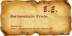 Bartenstein Ervin névjegykártya