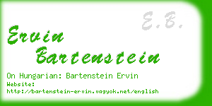 ervin bartenstein business card
